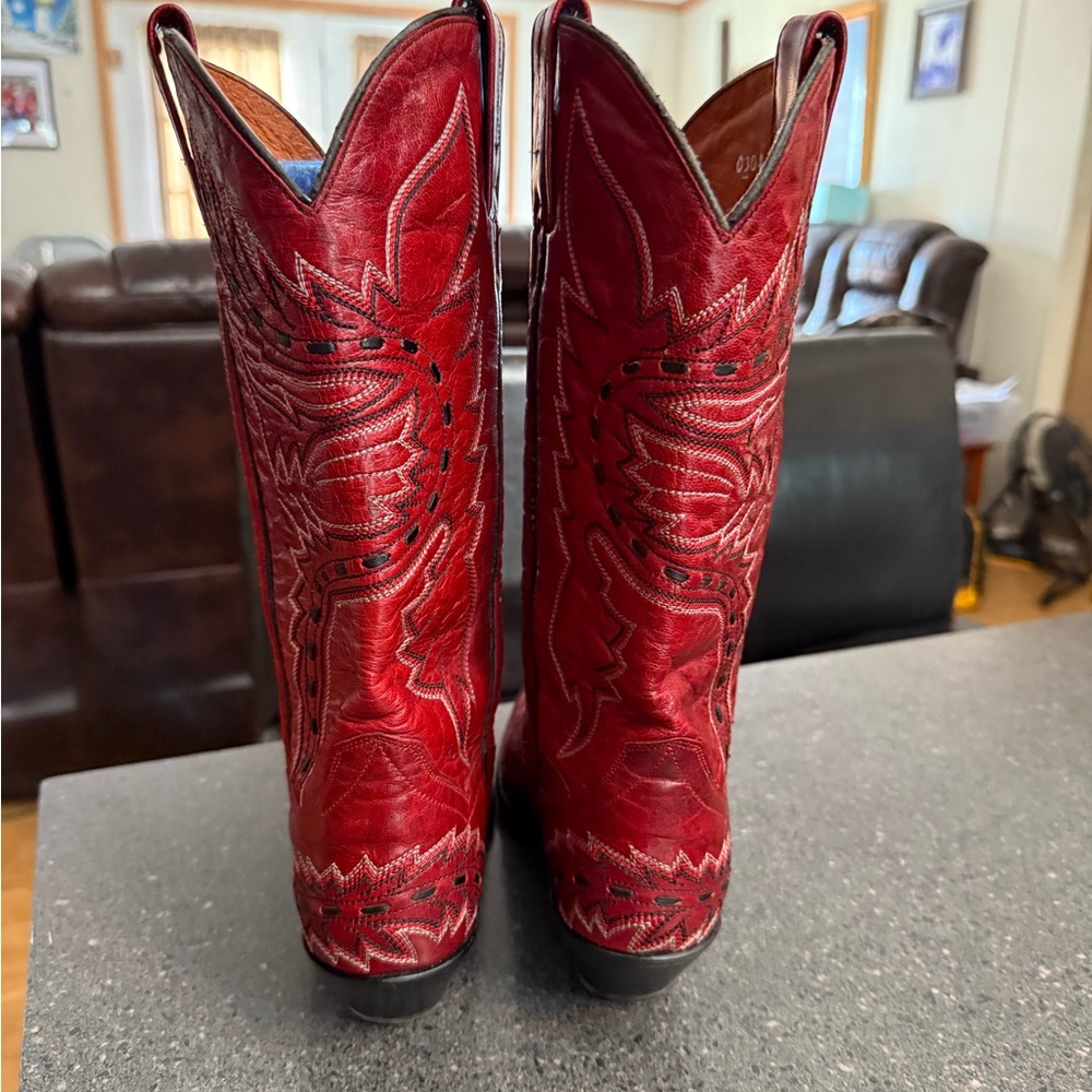 Dan Post Sidewinder Red Leather Western Cowboy Boots size 7M Womens. - Picture 4 of 9